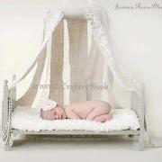 Large Traditional Newborn Photography Prop Baby Doll Posing Bed with Foam Mattress- Photo Props