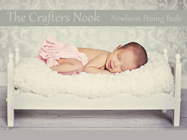 Small Whimsical Newborn Photo Prop Baby Doll Posing Bed - Photography Portraits Babies